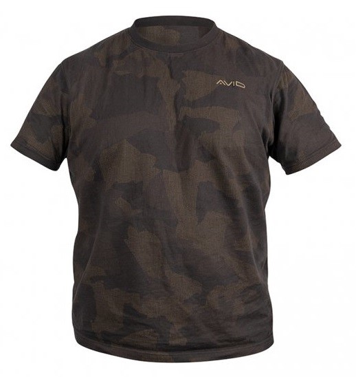 Avid Carp Tričko Distortion Camo T-Shirt, Veľkosť: M