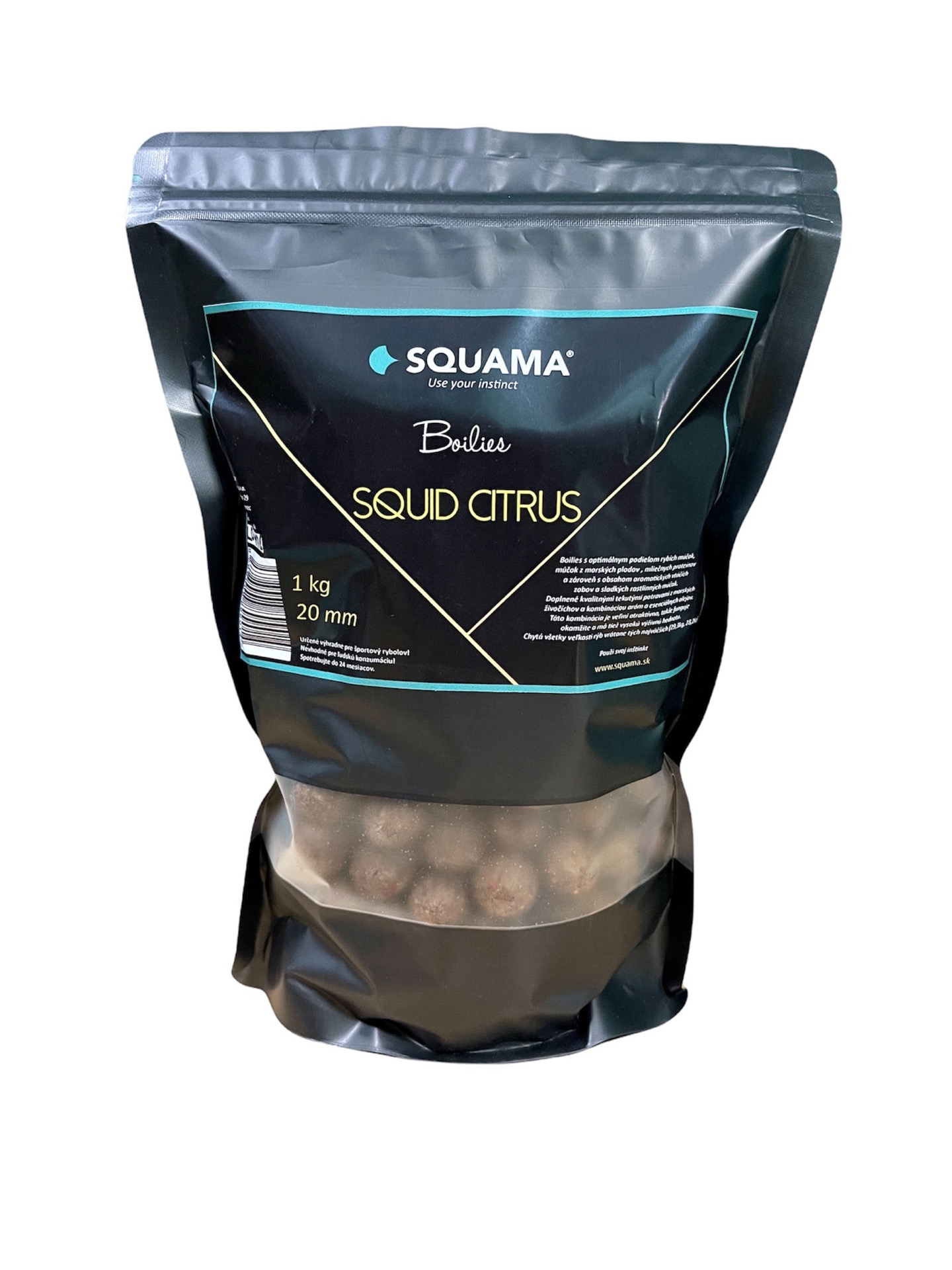 Squama Boilies SQUID CITRUS , Hmotnosť: 1kg, Priemer: 24mm